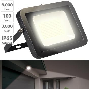 Preview: Weatherproof LED floodlight, 8,000 lumens, 100 watts, IP65, 3,000 K