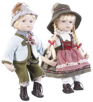 Preview: Collector porcelain doll set “Anna“ and “Anton“, 34 and 36 cm
