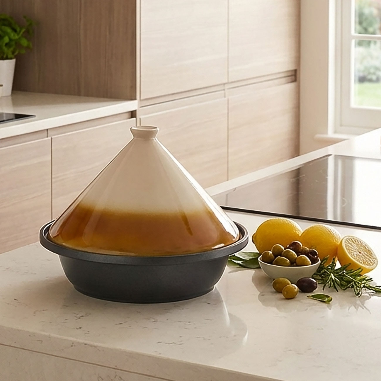 Tagine (Tajine) mit Deckel aus Keramik, 2,5 l, Ø 30 cm
