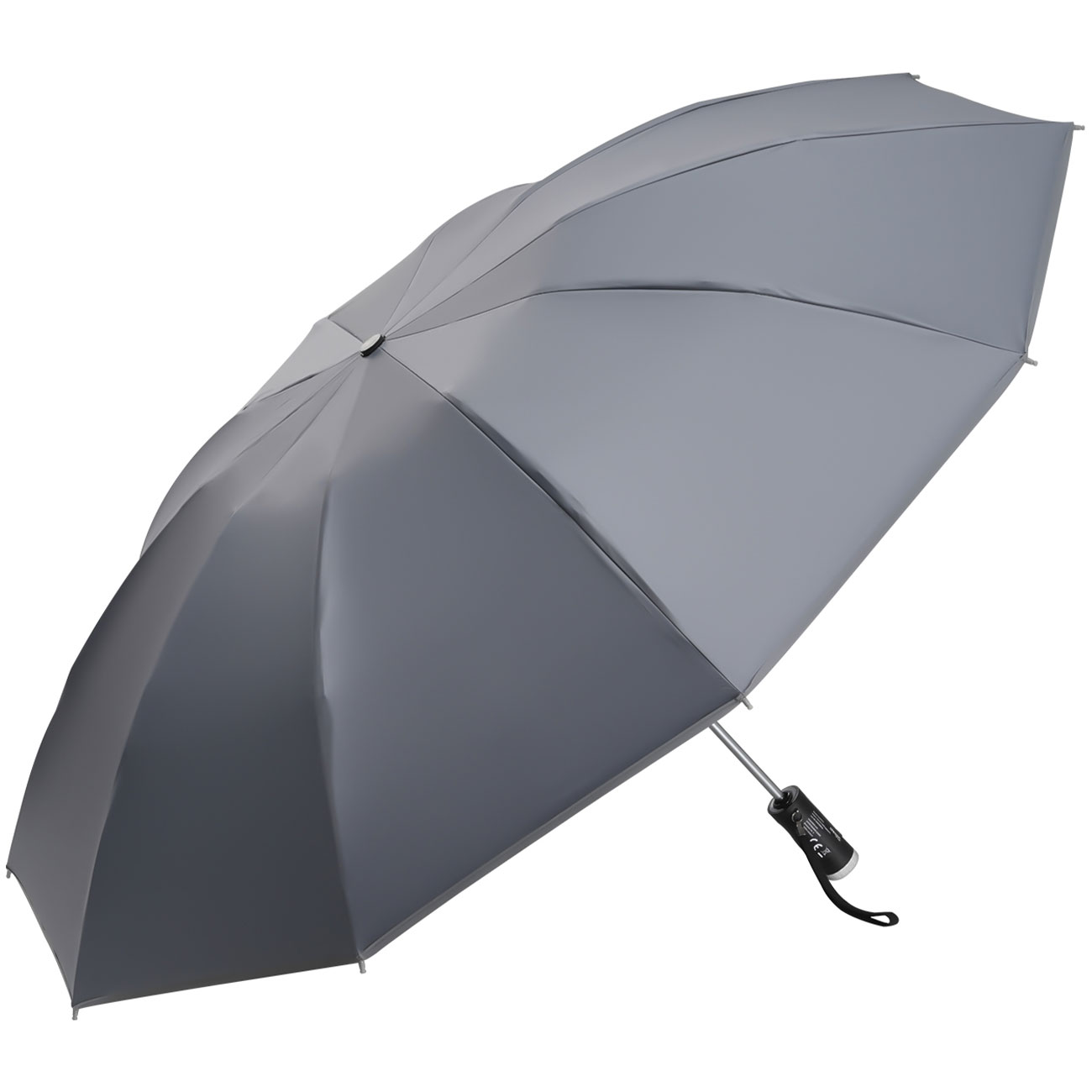 Faltbarer Regenschirm mit LED-Taschenlampe, anthrazit