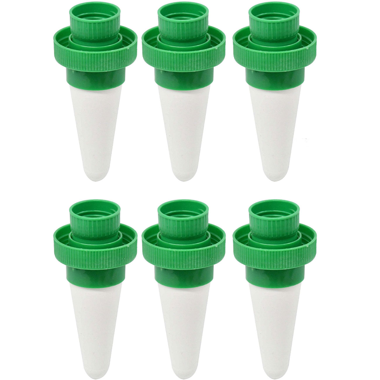6er-Set Wasserspender-Keramikkegel für Flaschen, grün-weiss