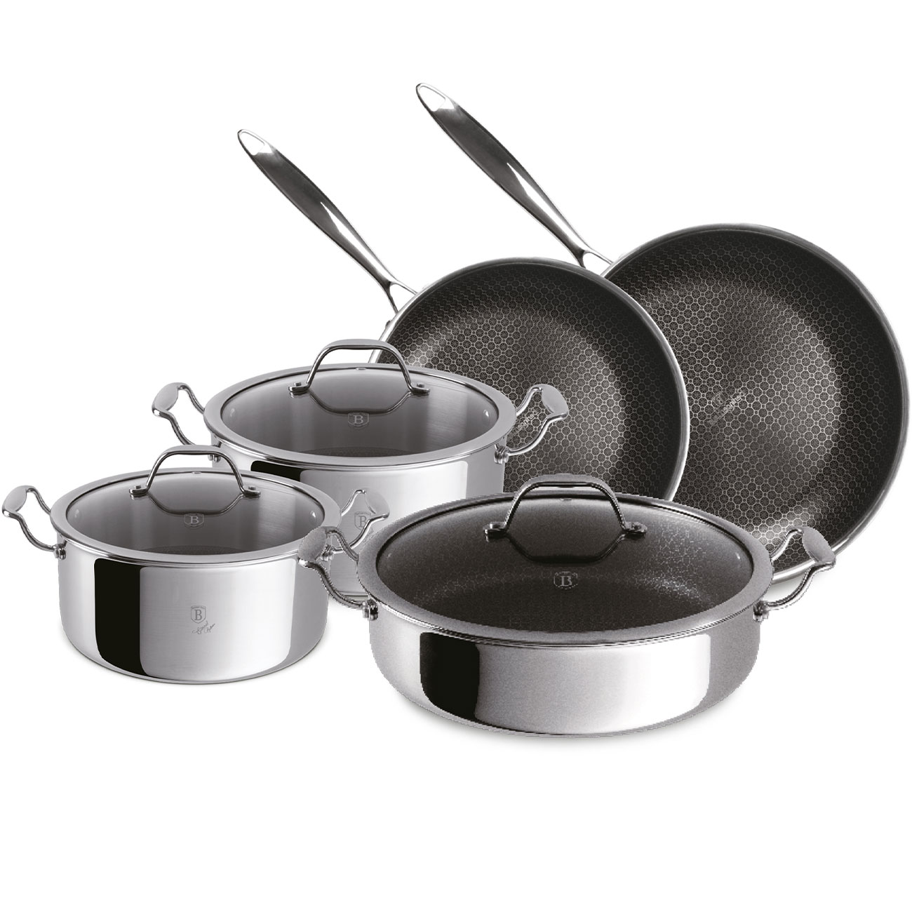 Premium Kochgeschirr-Set, 8-tlg. silber