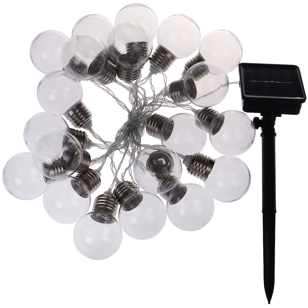 Solar-LED-Lichterkette mit 20 LEDs, Glühbirnenform, 2,85 Meter, IP44