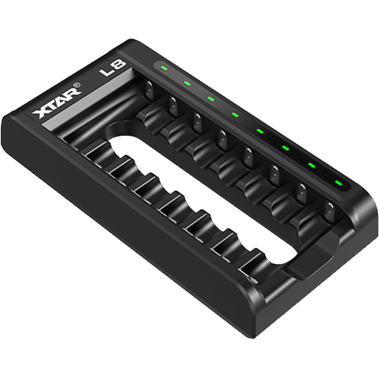Li-Ionen-/NiMH-Akkuladegerät für 8 AAA-/AA-Akkus