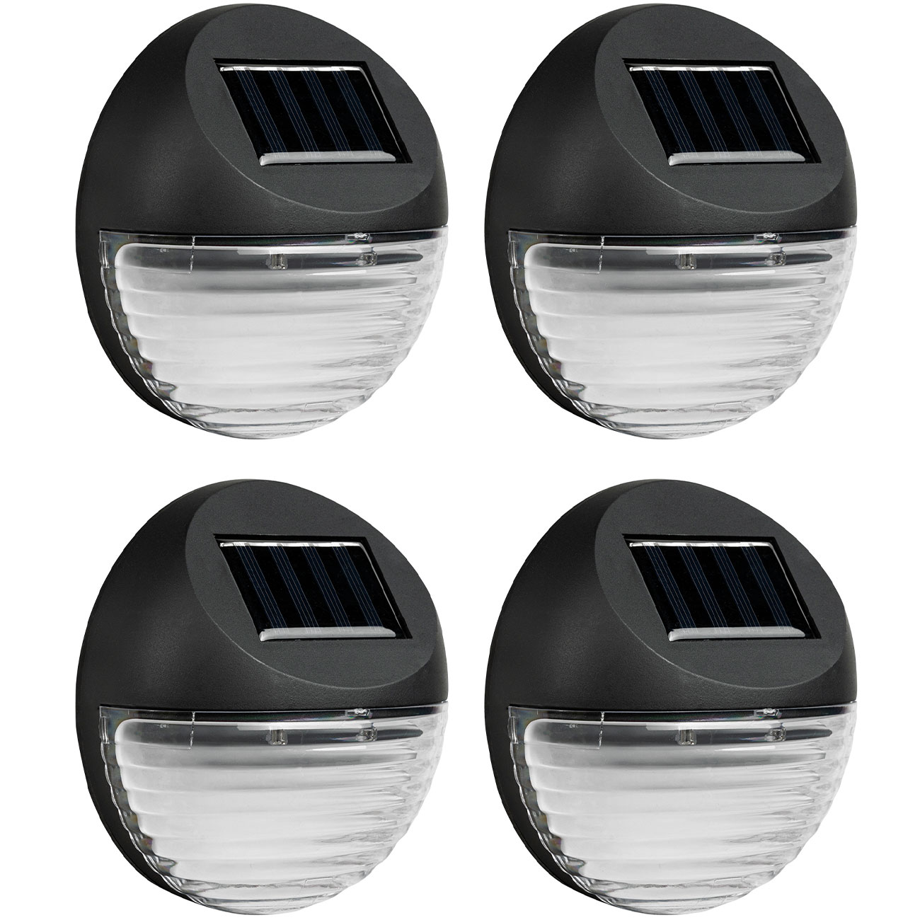 4er-Set Solar LED Wandleuchte & Zaunleuchte