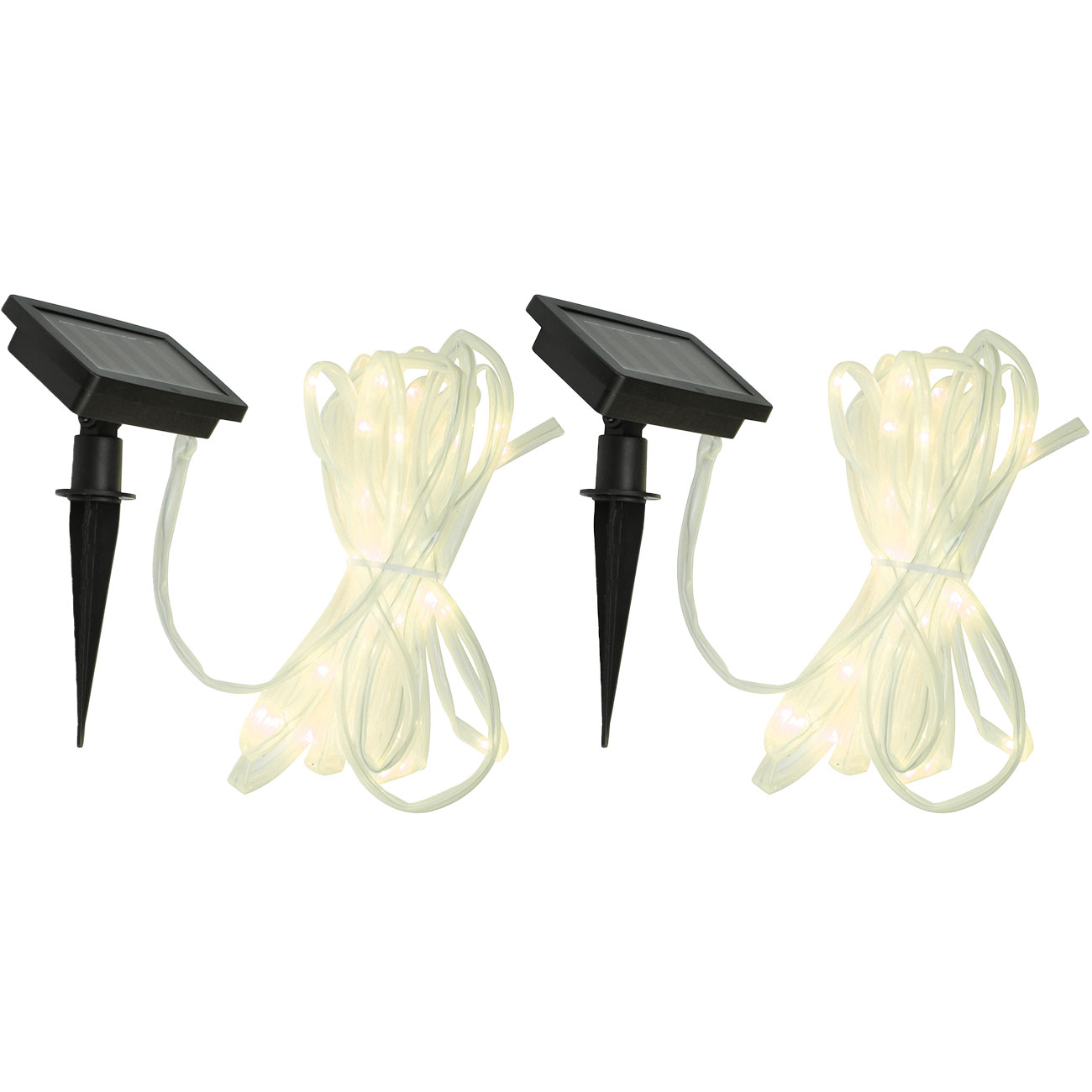 2er-Set Solar Lichtschlauch, 50 LEDs, 7 m