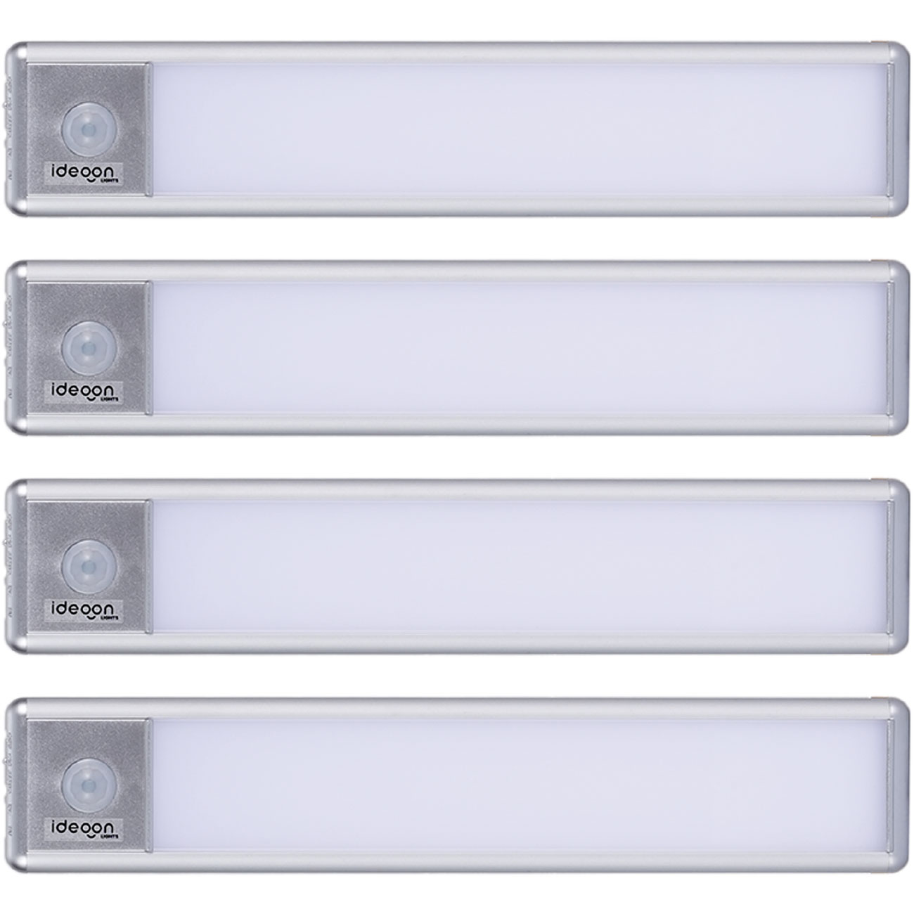4er-Set Akku LED-Lichtleiste mit Bewegungssensor, 20,5 cm
