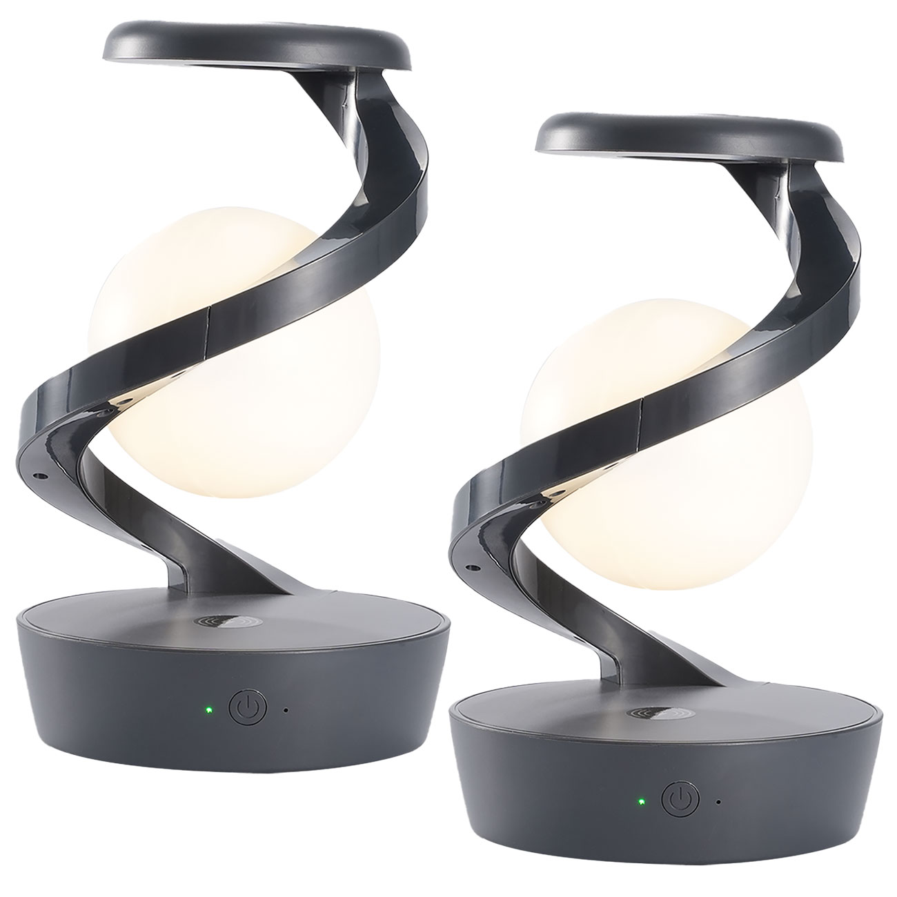 2er-Set Schwebende RGB Tischlampe, mit Handy Ladeport