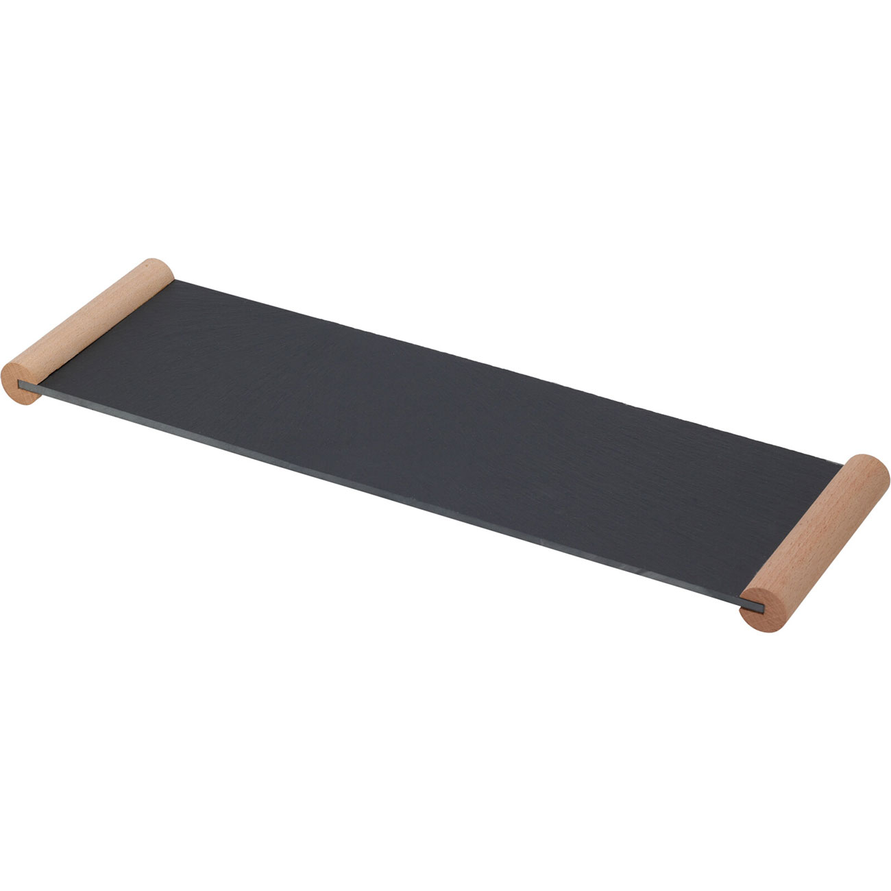 Schiefertablett mit Holzgriffen, 50 x 15 x 3 cm