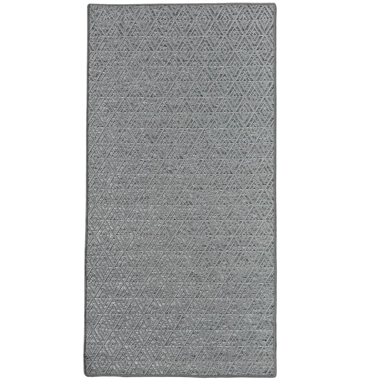 Outdoorteppich, Rautenmuster klein, 90 x 180 cm, grau
