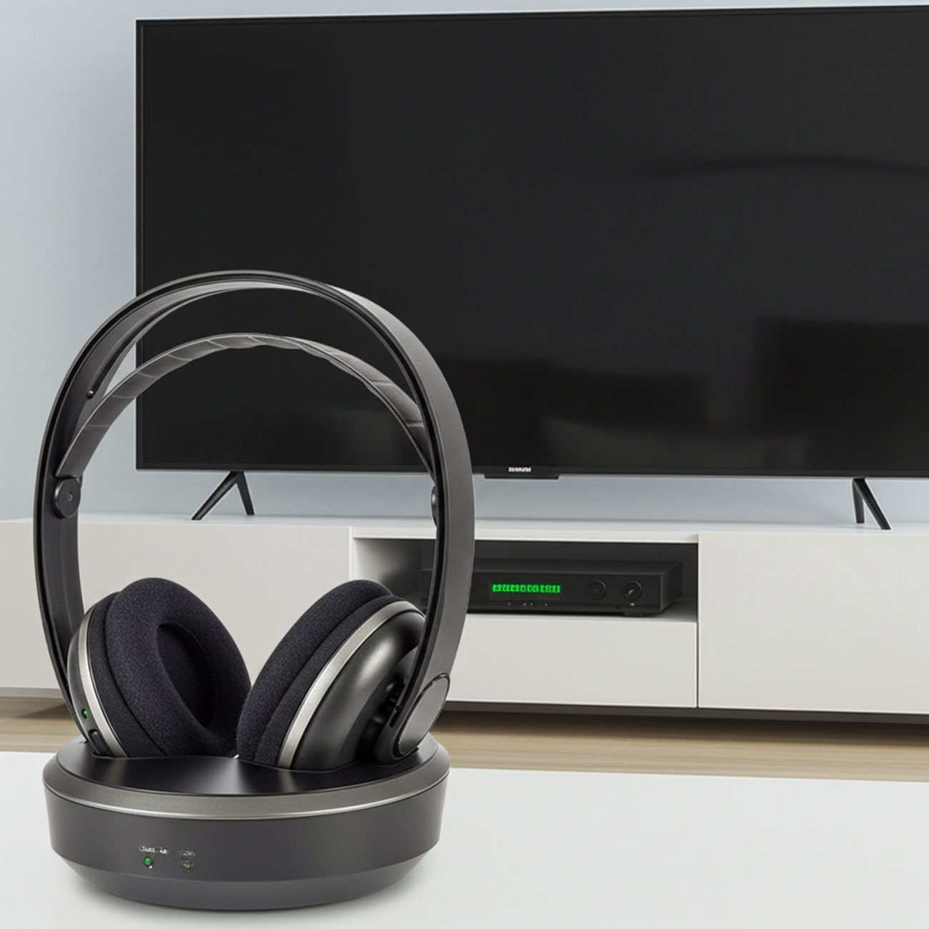 Kabelloser Fernsehkopfhörer, 100 m Reichweite, TV-Headphones mit Ladestation