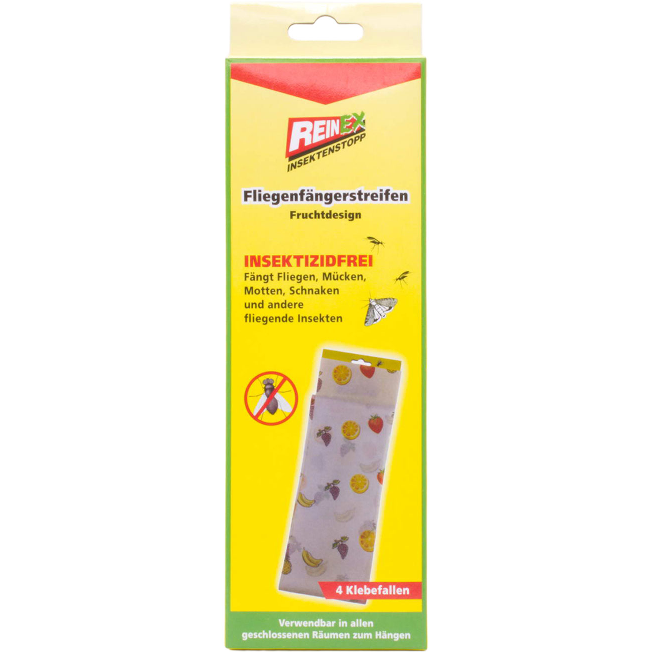 Fliegenfängerstreifen Fruchtdesign, 4 Stck.