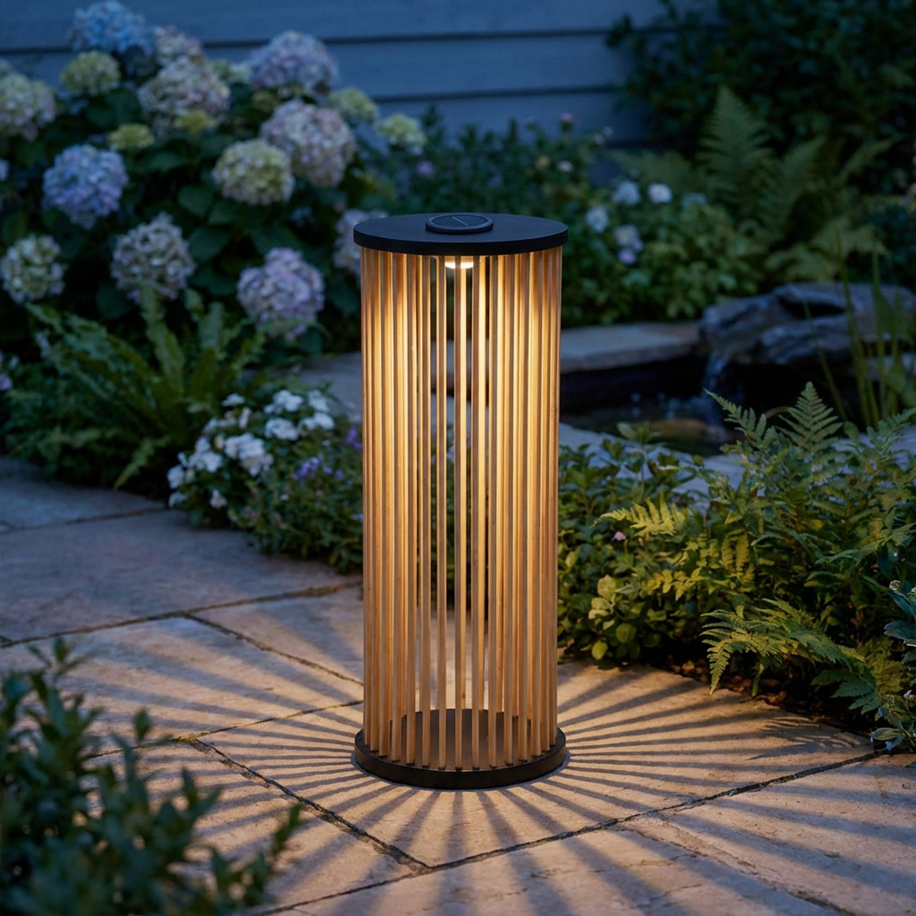 Solar Laterne, Holz, 15x25xH60cm