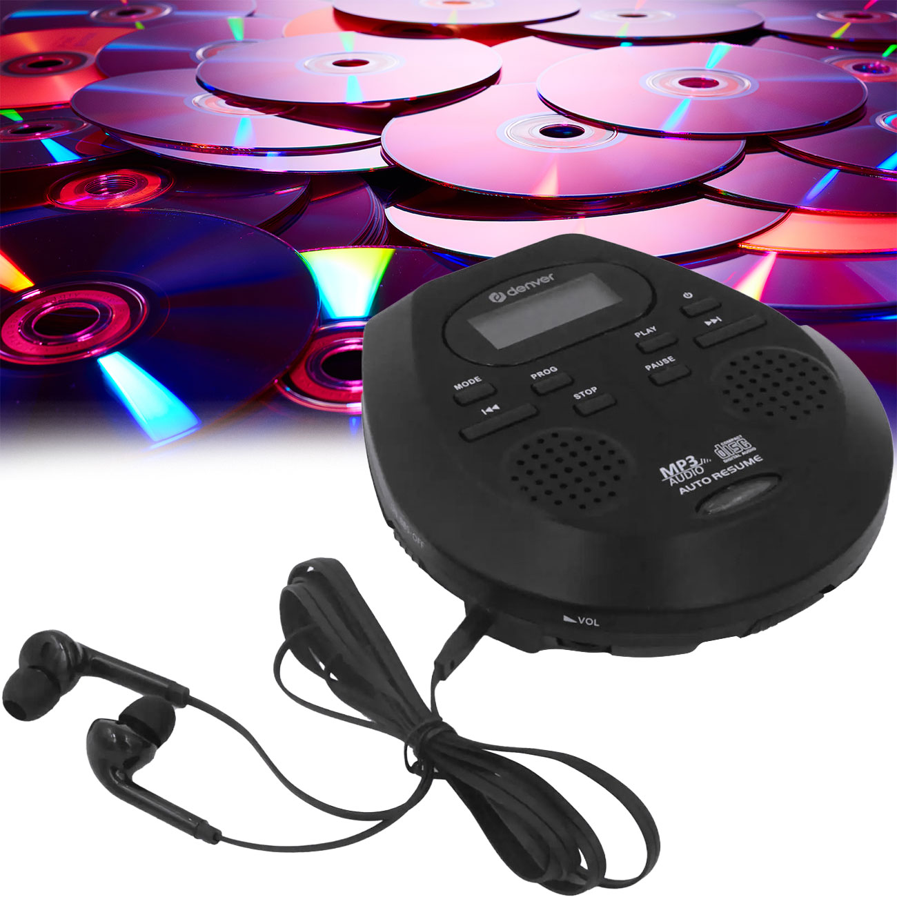 Tragbarer CD-Player mit Anti-Schock-Schutz & Resume-Funktion