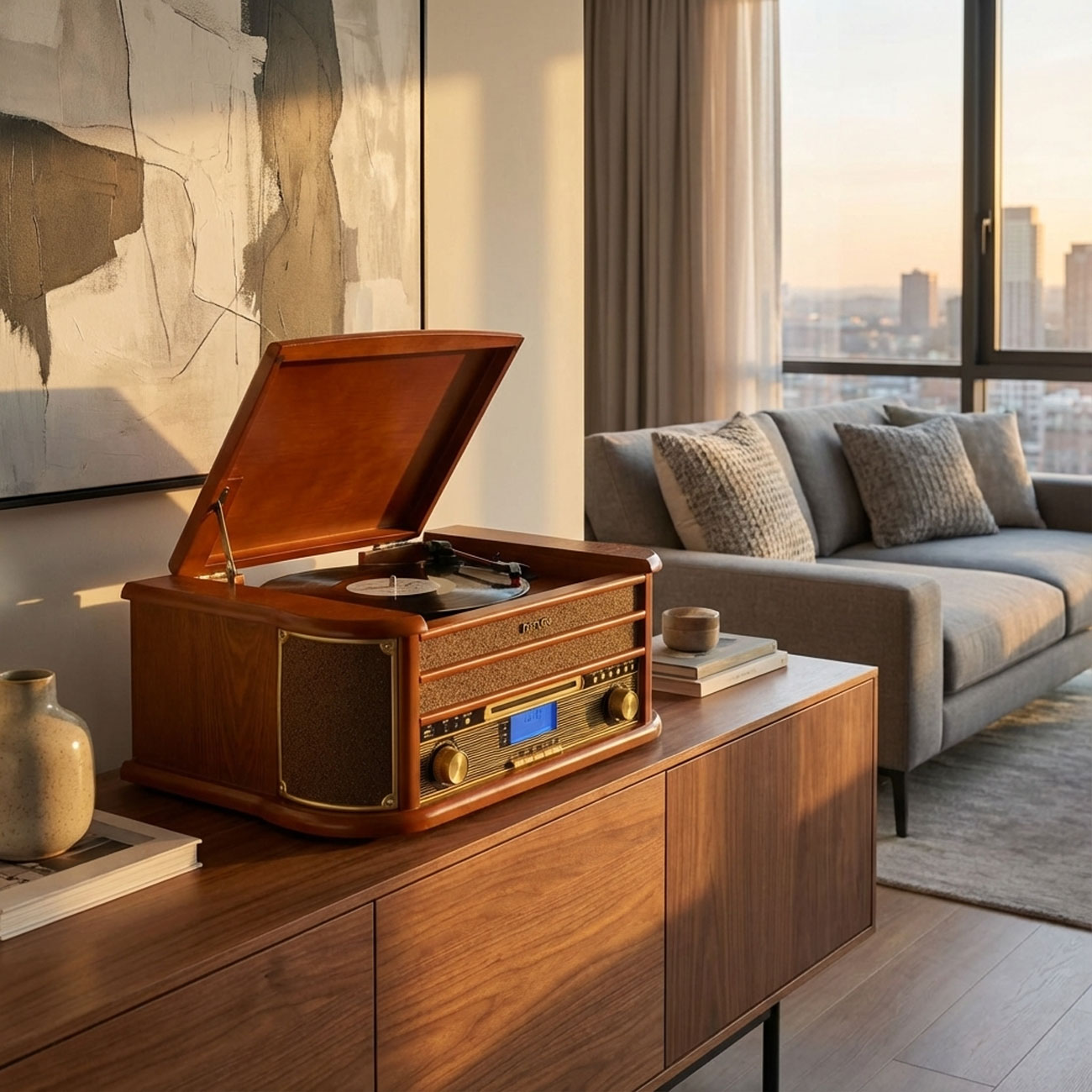 Retro-Musikcenter: All-in-One Plattenspieler, DAB+ Radio & Kassettendeck