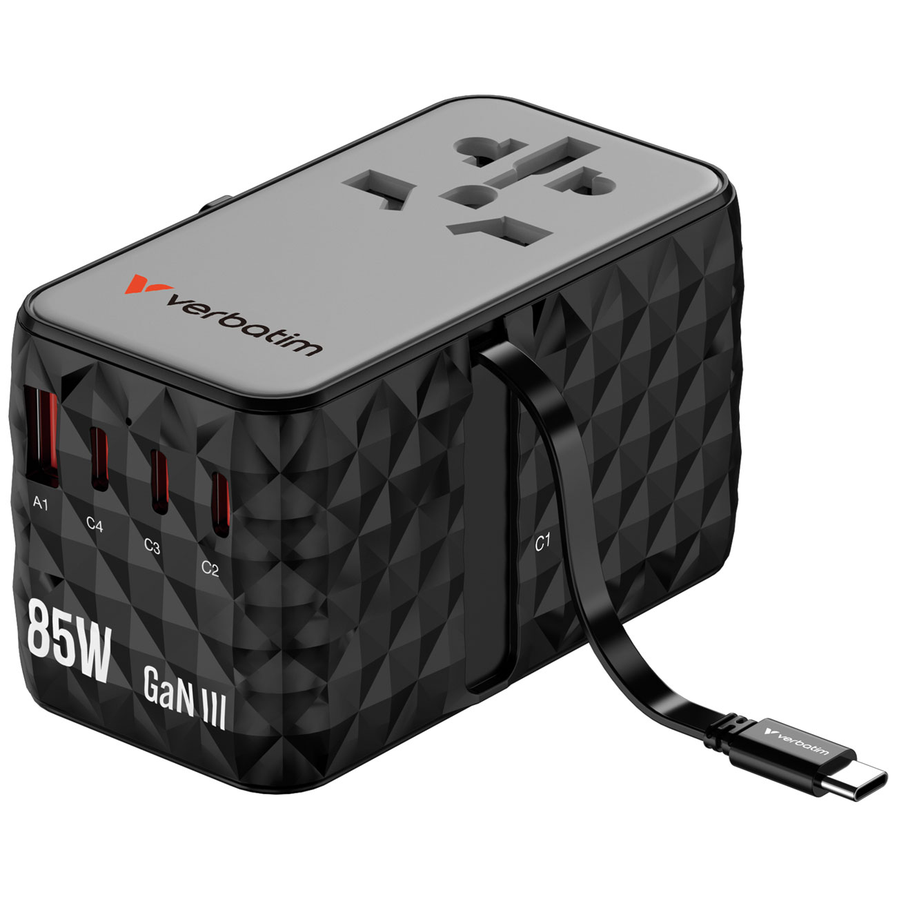 Ladeadapter, Charge'n'Travel, GaN III, 85W, schwarz