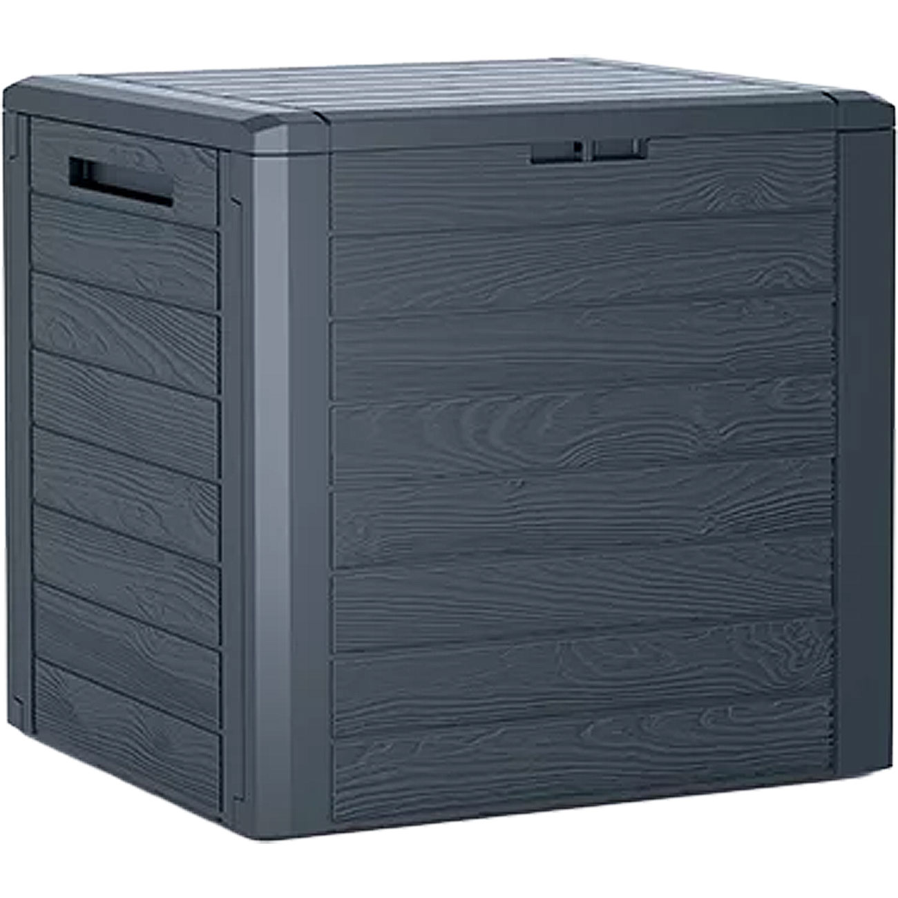 Robuste Gartenbox in Holzoptik, 46 x 58,5 x 55 cm, anthrazit