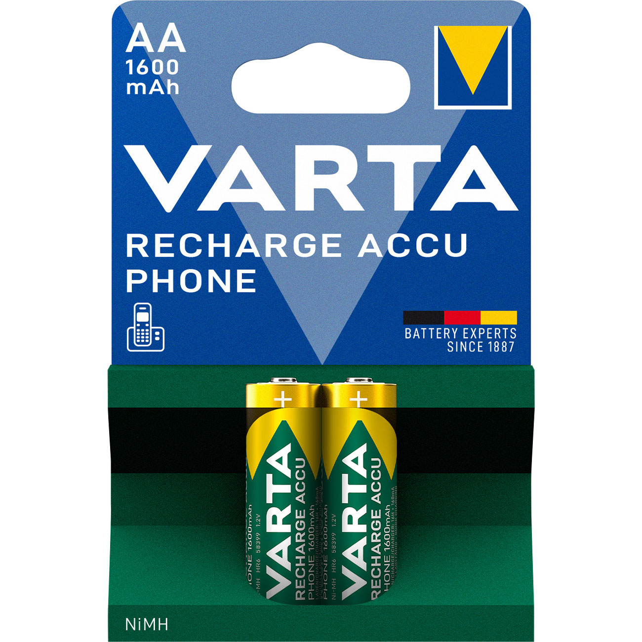AA/Mignon-NiMH-Akkus, 1.2V/1600mAh Telefon-Akku