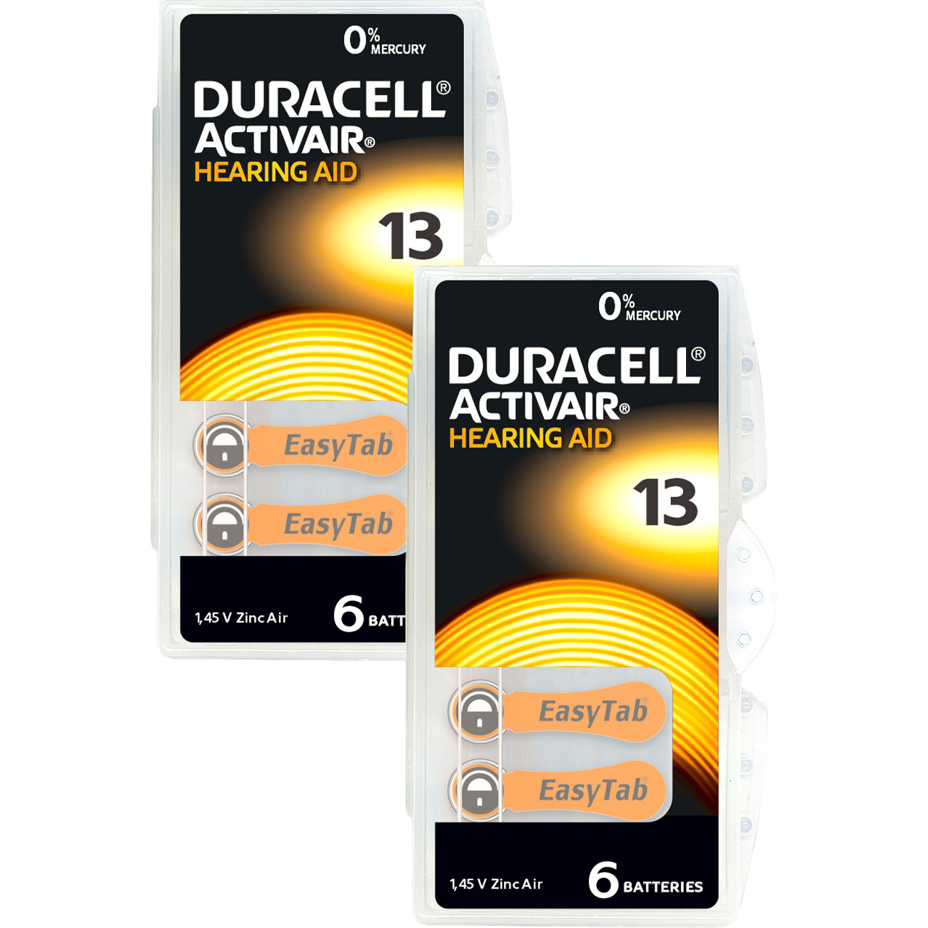 Hörgeräte-Batterien ZA 13 1.45 V, 290 mAh, 2x 6er-Sparpack