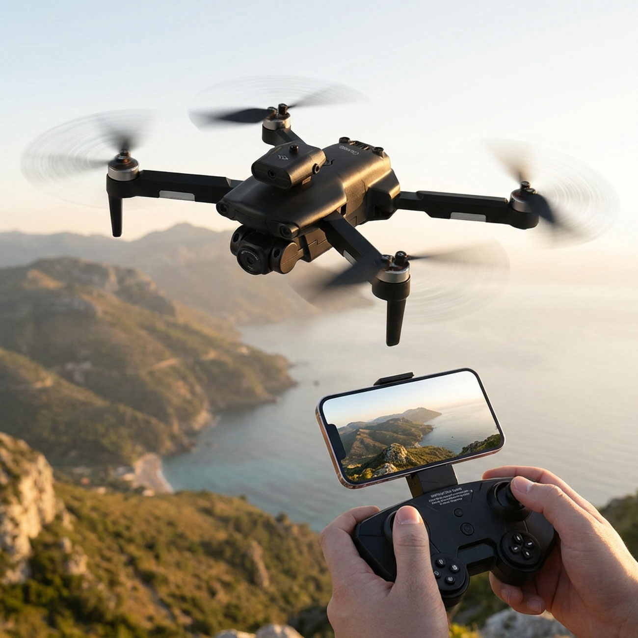 Faltbarer RC-WLAN-Quadrocopter mit HD-Kamera & Hinderniserkennung