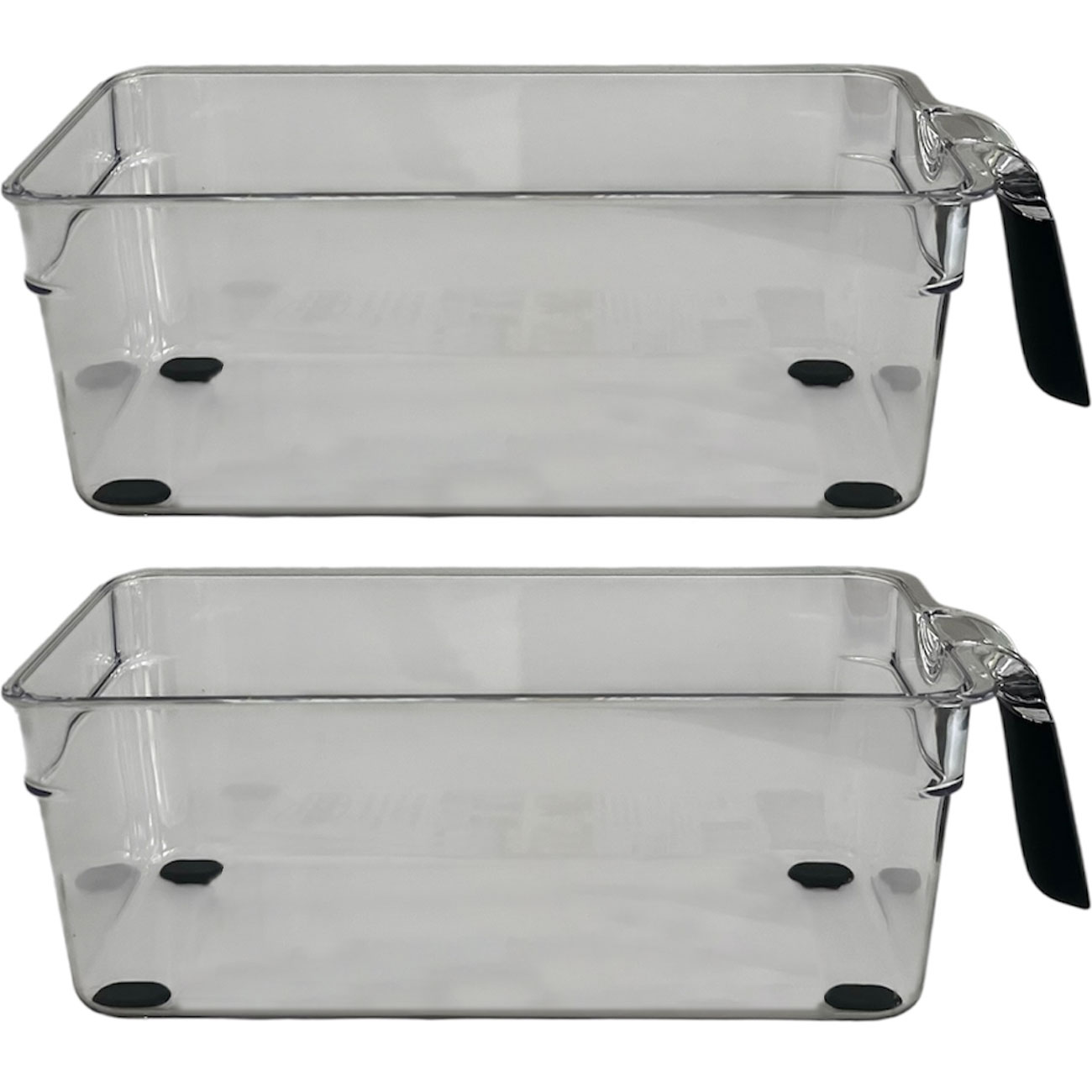 2er-Set Transparenter Kühlschrank-Organizer mit Griff 28,2 x 12 x 9,4 cm