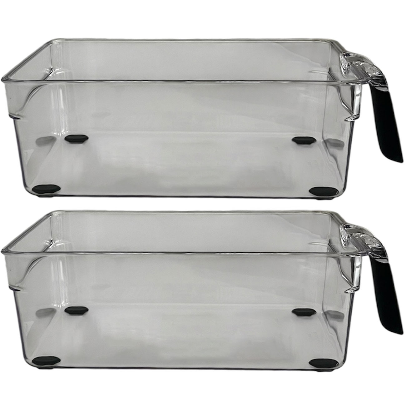 2er-Set Transparenter Kühlschrank-Organizer mit Griff 28,2 x 15,5 x 8,7 cm
