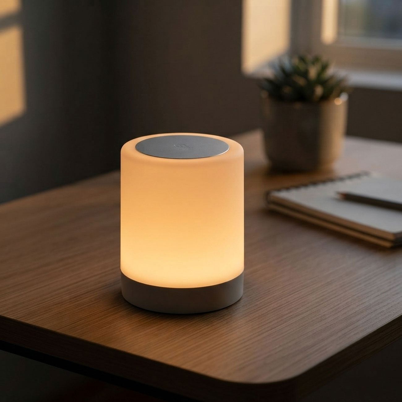 Akku Tischlampe mit Touch Funktion, 6 verschiedene Lichtfarben, dimmbar