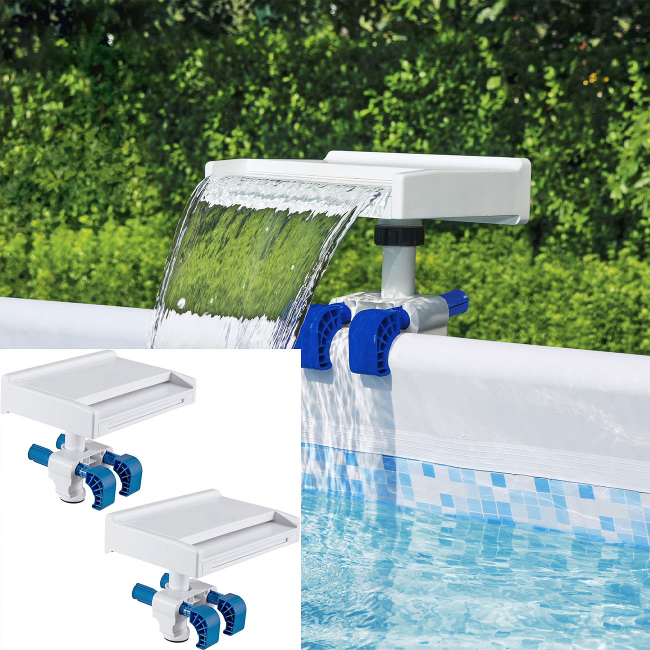2er-Set LED Pool Wasserfall
