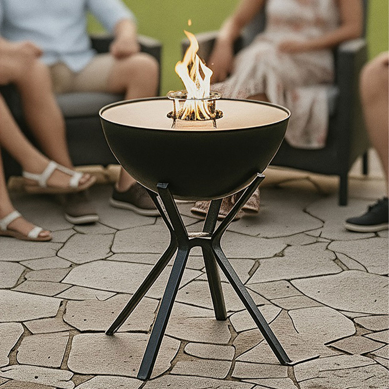 Feuerstelle mit Plancha Grillplatte, 85 x 58 x 58 cm