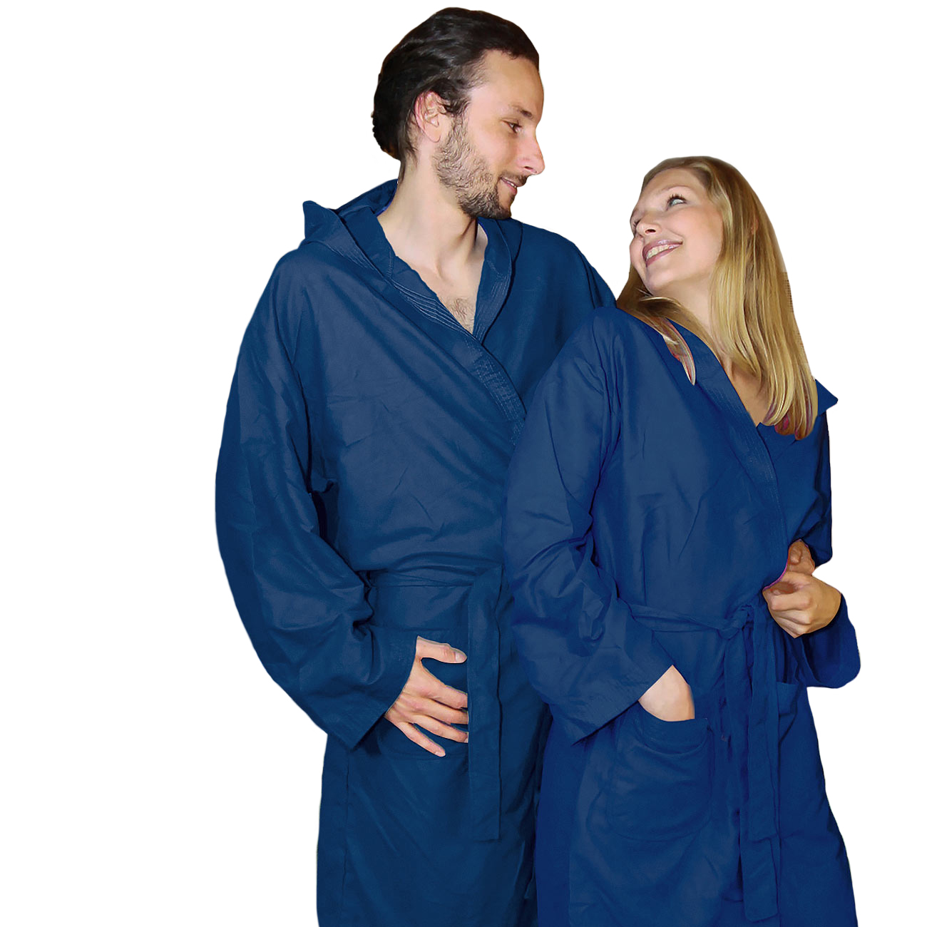 Mikrofaser-Bademantel, 80% Polyester, 20% Polyamid, dunkelblau, XXL