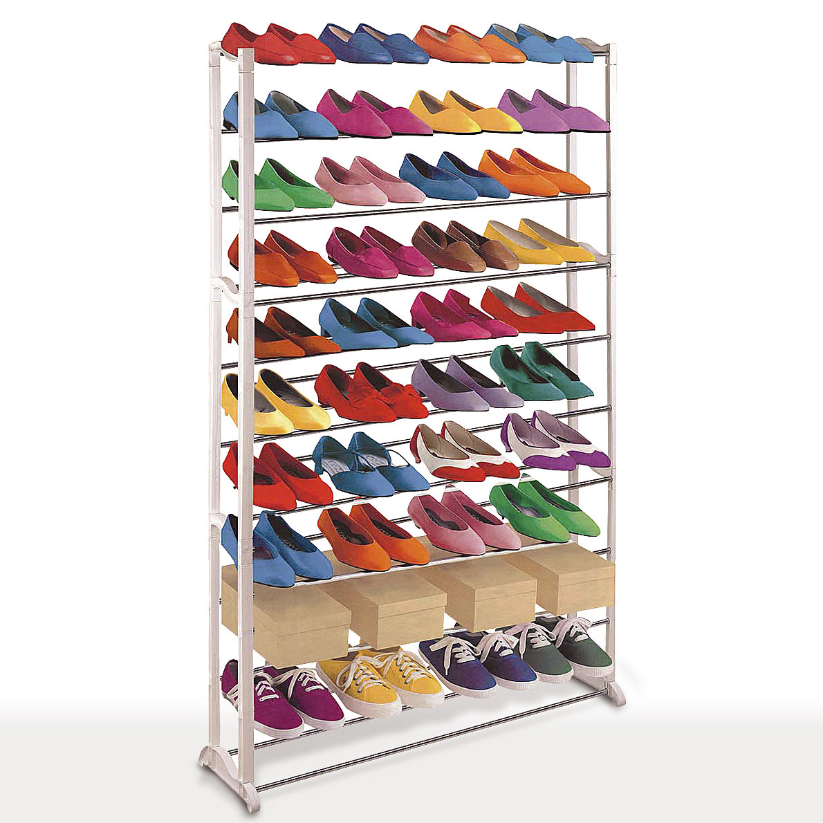Robustes Schuhregal für 40 Paar Schuhe, 72 x 25 x 140 cm