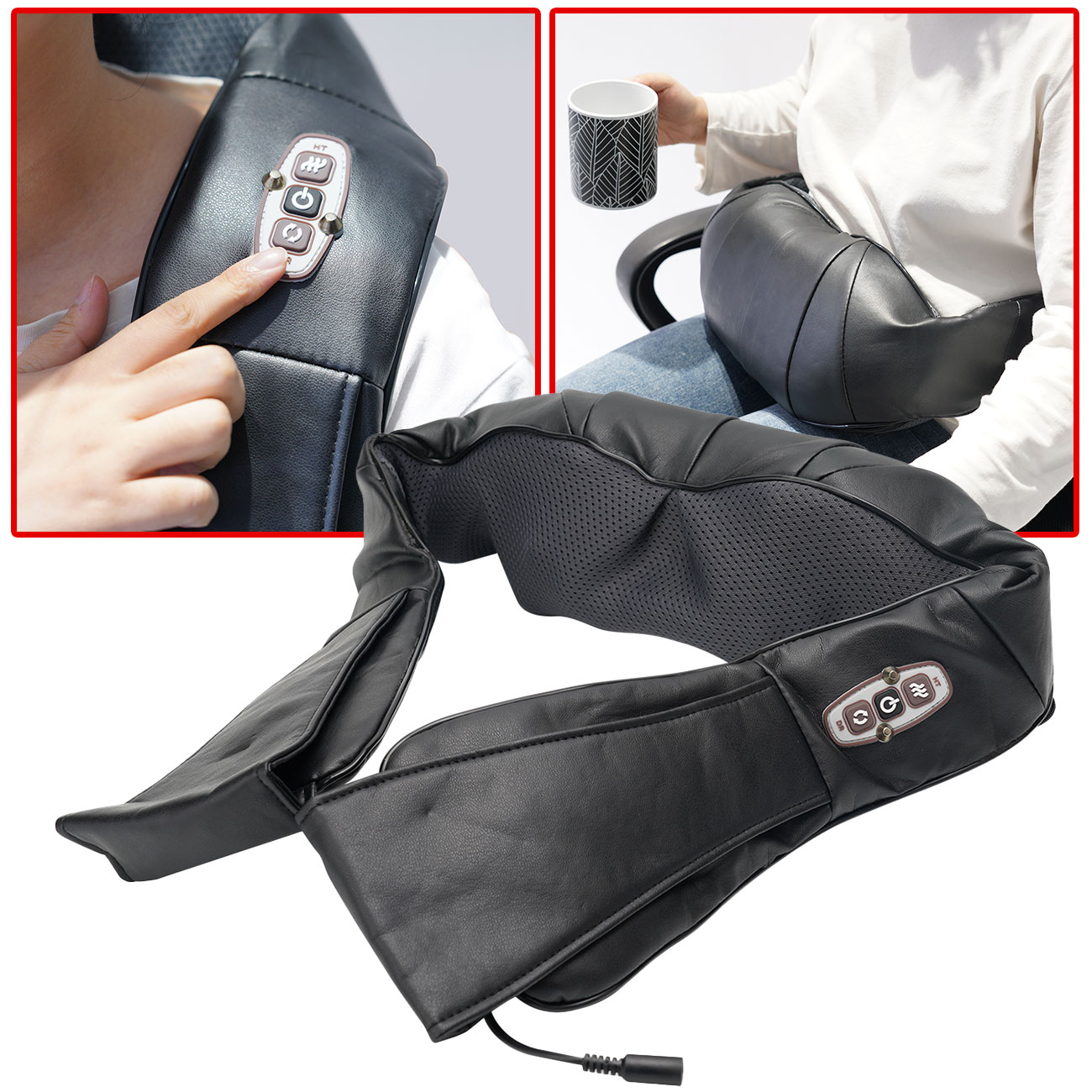 Shiatsu-Massagerät für Nacken, Schulter u.v.m. mit 4 Massageköpfen & IR-Tiefenwärme