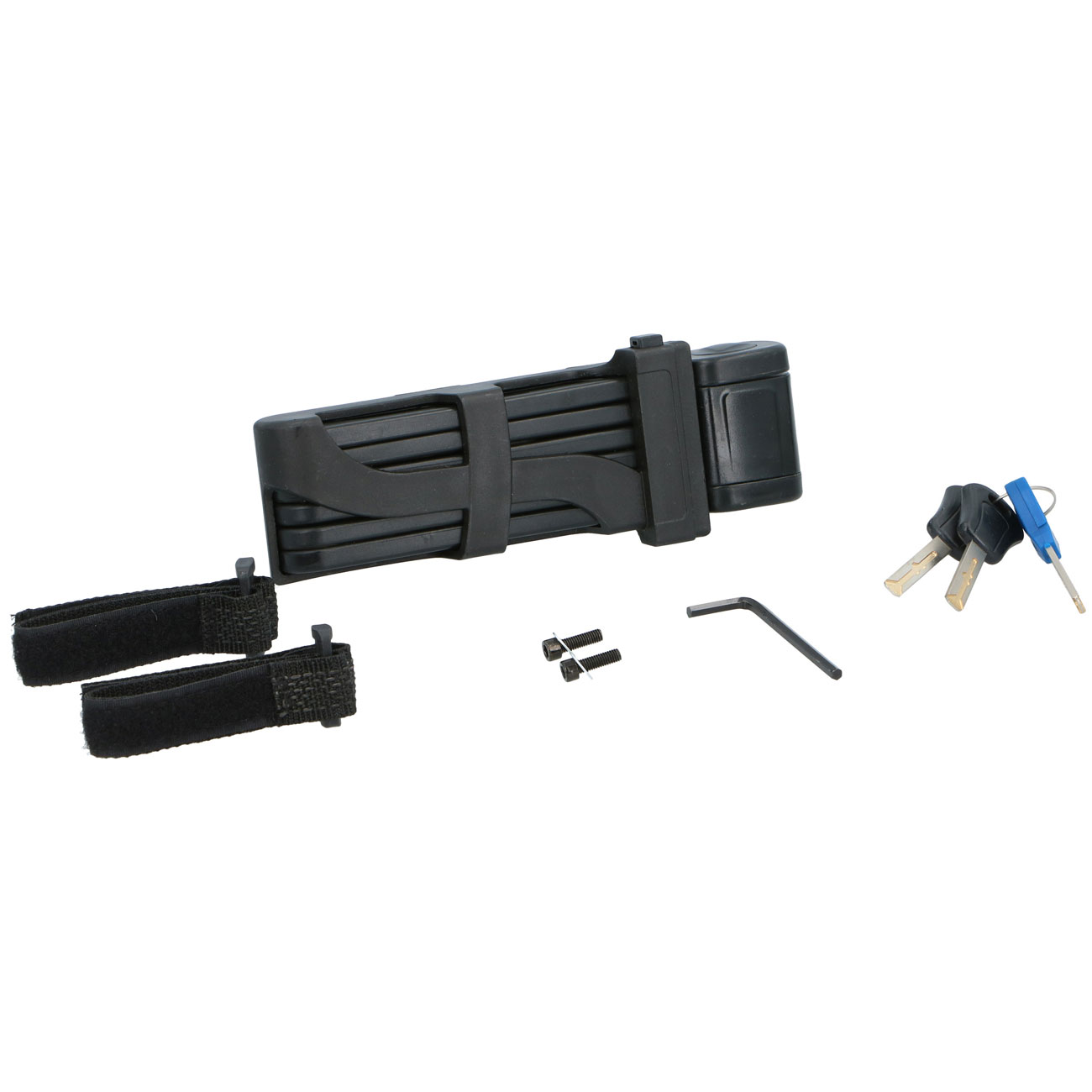 Faltschloss mit drei Schlüsseln, inkl. Befestigungskit, 850mm