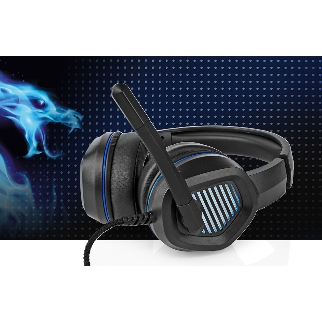 Gaming-Headset mit flexiblem Mikrofon, USB A- Kabel, LED Lichtefekte