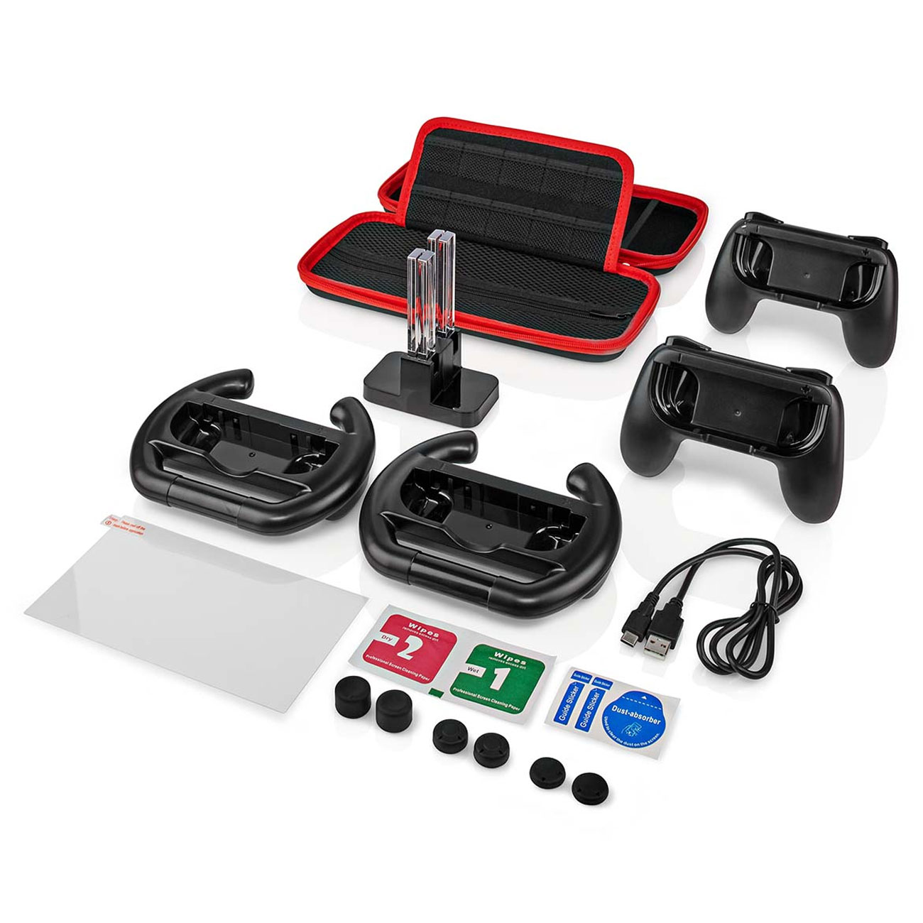 13-tlg. Zubehör Set für Nintendo Switch, Switch Starter-Kit, Controller, Ladestation