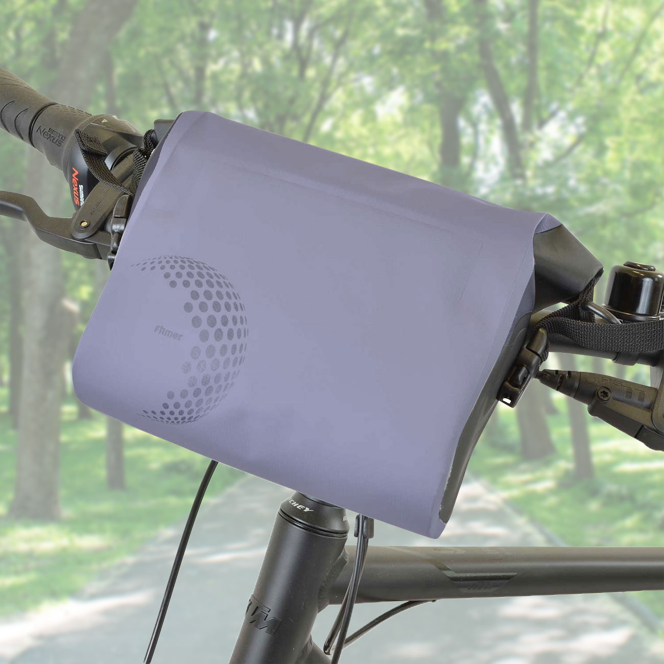 Velolenker-Tasche, wasserdicht, grau, 29 x 25 x 13 cm