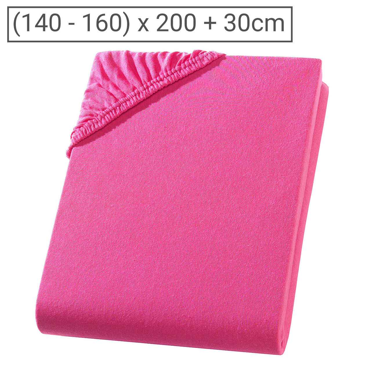 Doppelbett Qualitäts-Jersey Fixleintuch, 100% Baumwolle, magenta, 160 x 200 cm