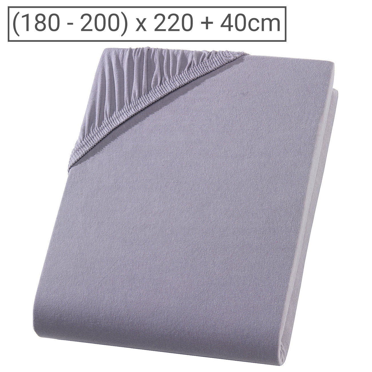 Wasser-/Boxspringbett Premium Qualitäts-Jersey Fixleintuch, grau, 200 x 220 cm