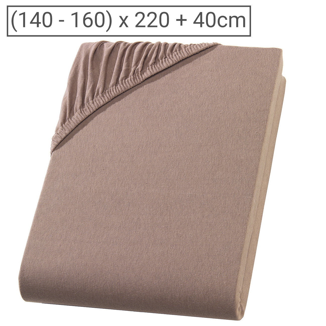 Wasser-/Boxspringbett Premium Qualitäts-Jersey Fixleintuch, nougat, 160 x 220 cm