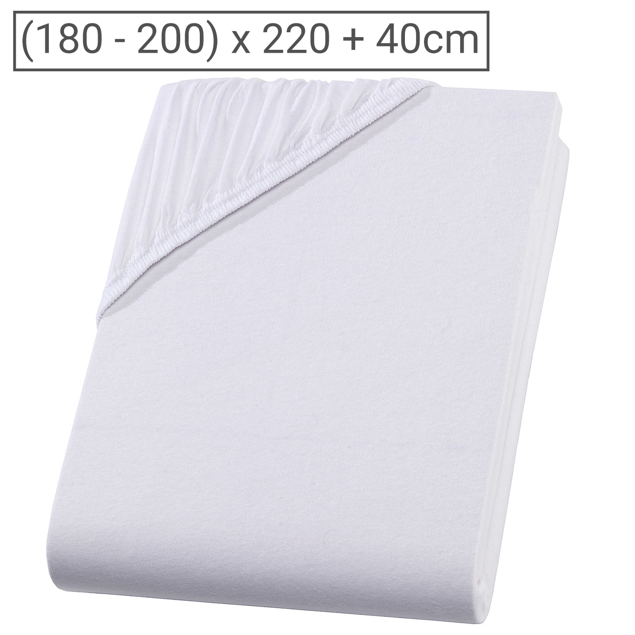 Wasser-/Boxspringbett Superb Qualitäts-Jersey Fixleintuch, weiss, 200 x 220 cm