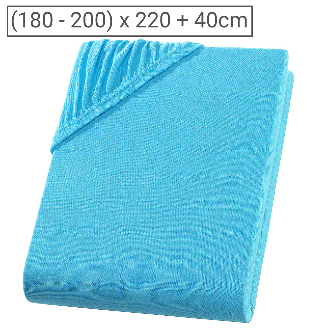 Wasser-/Boxspringbett Superb Qualitäts-Jersey Fixleintuch, türkis, 200 x 220 cm