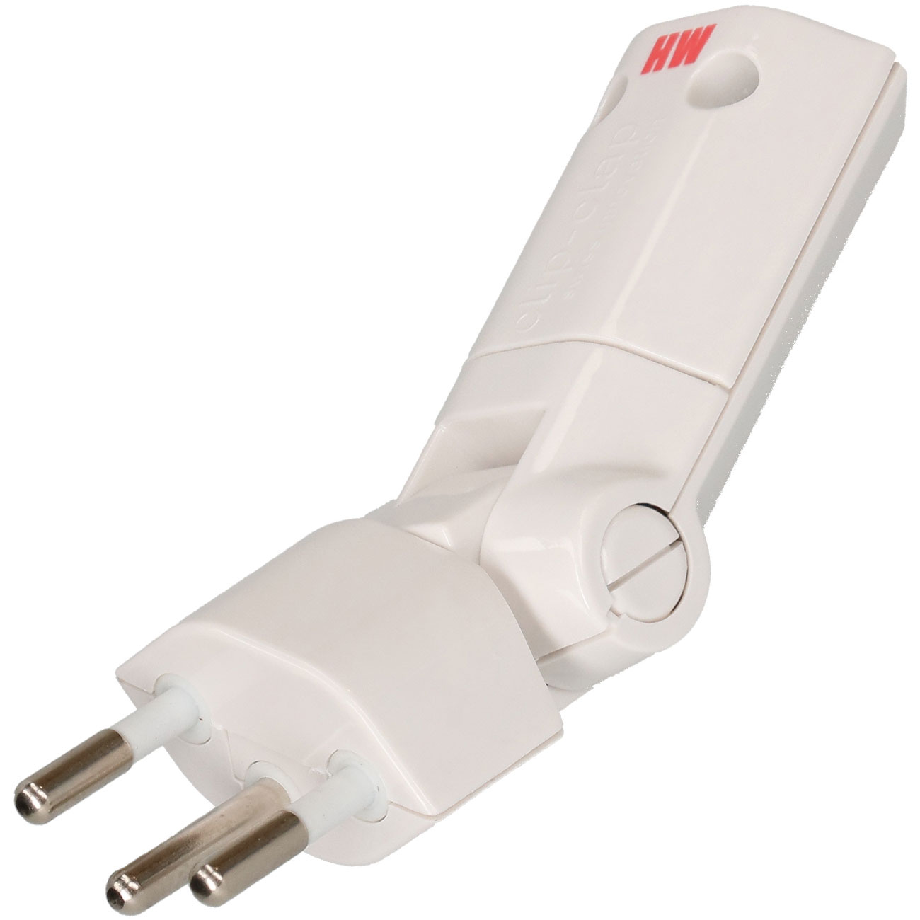 Stecker, Typ 12, klappbar und drehbar, weiss