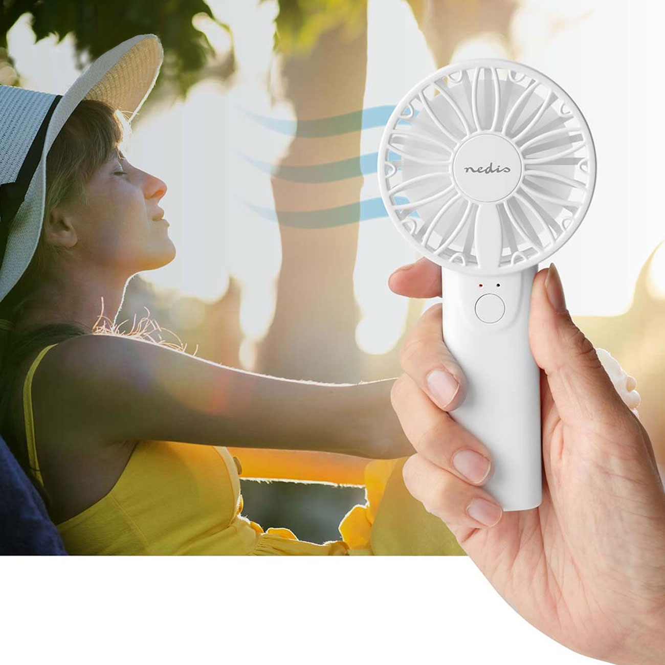 Handventilator, weiss, 2 Geschwindigkeitsstufen, Ø 6 cm