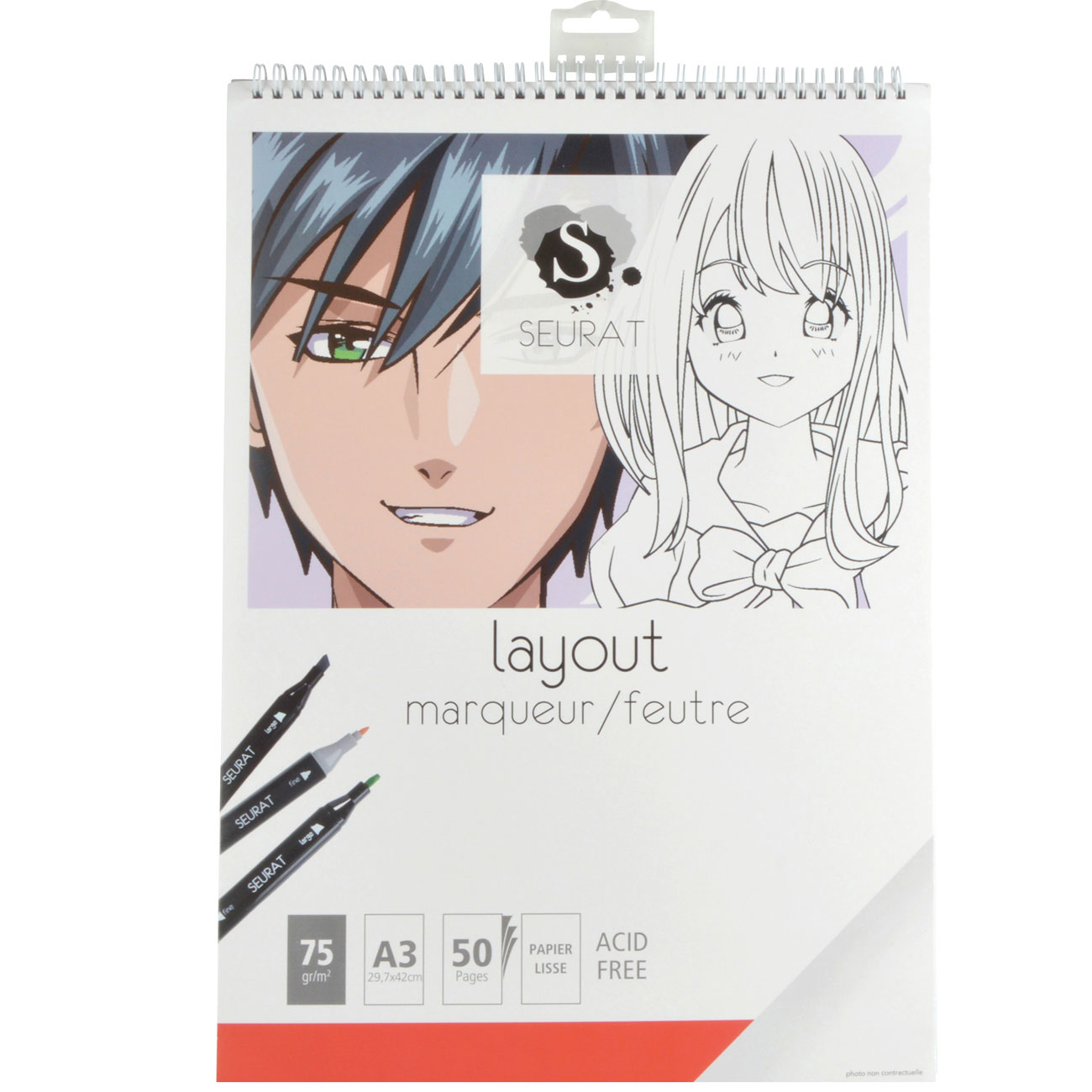 Layoutmarker-Spiralblock, 50 Seiten, A3, 75g/m2