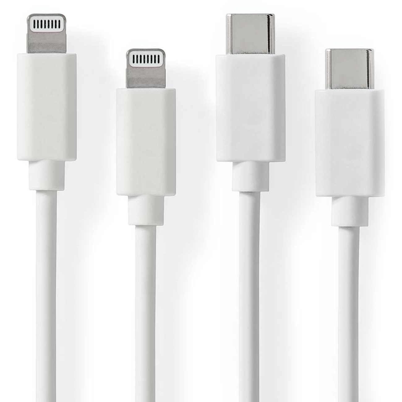 2er-Set iPhone Ladekabel, Lighting Kabel, USB-C, MFi Zertifiziert, 1 m, weiss