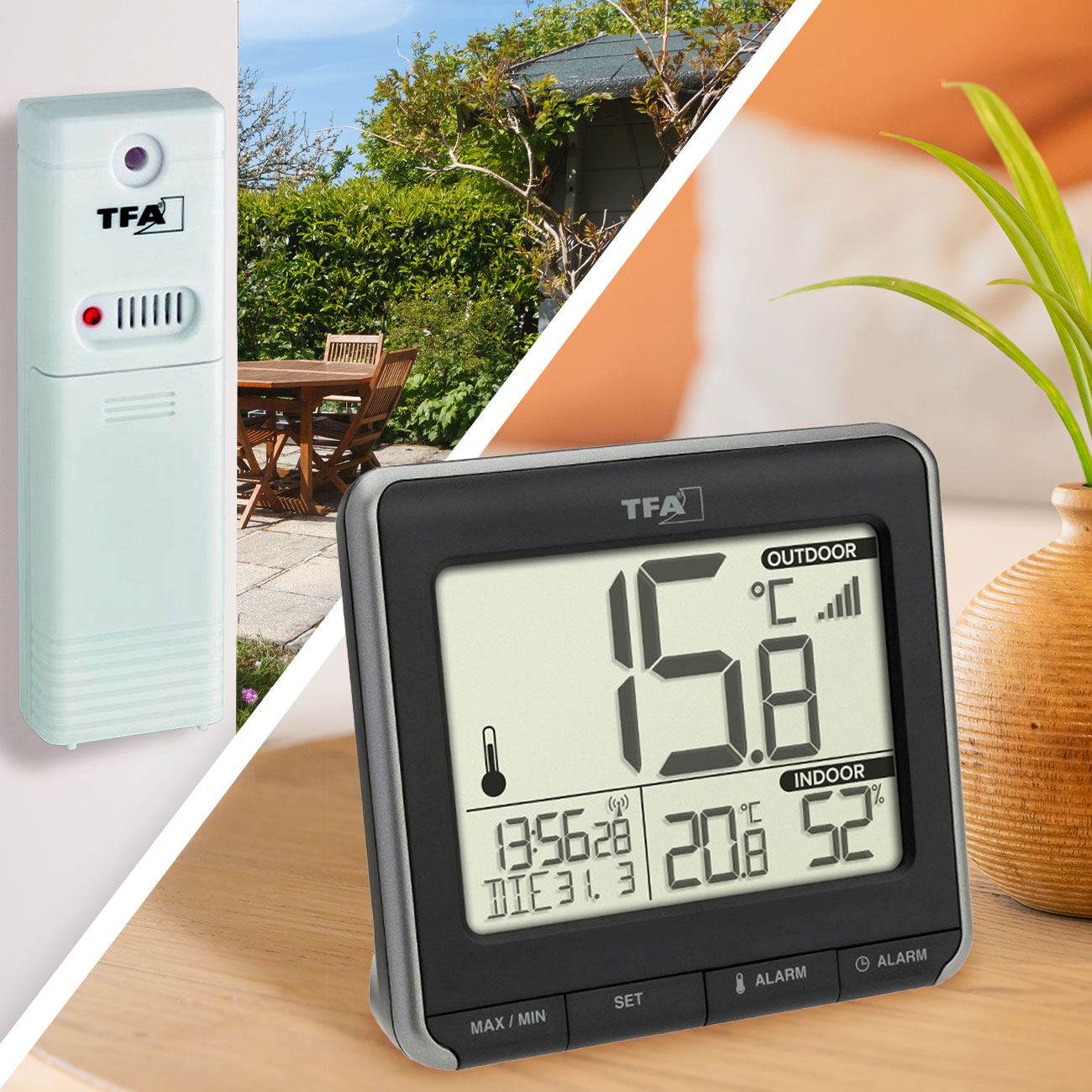 Funk-Thermometer mit Aussensensor