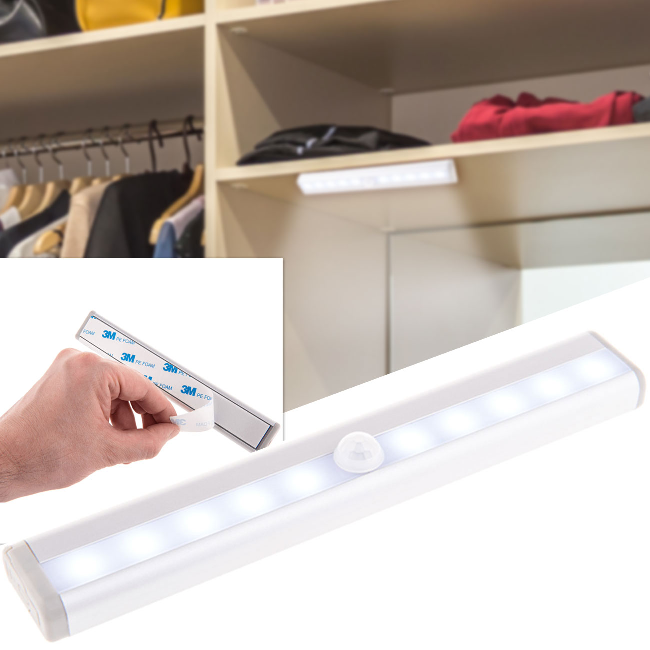 LED Lichtleiste mit Bewegungssensor, batteriebetrieben