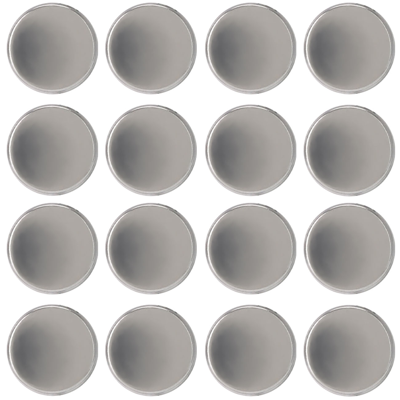 Tafelmagnet-Set, 16 Stück, Ø 2cm, silber