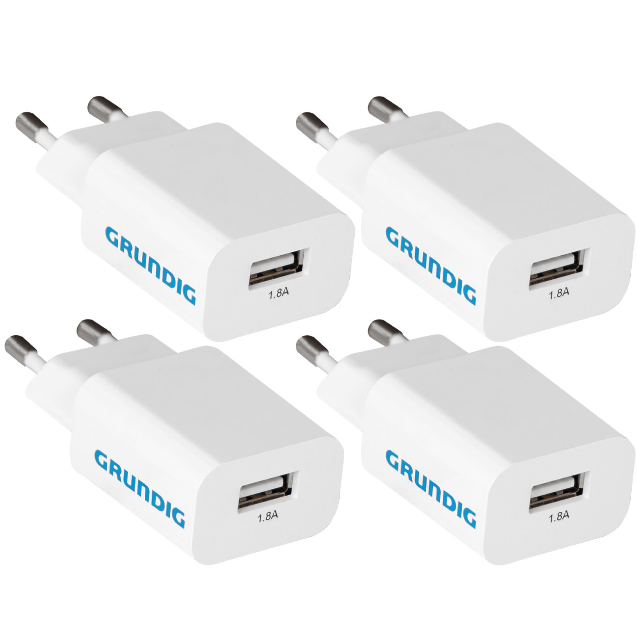 4er-Set USB-A Ladegerät, 1,8 A / 9 Watt