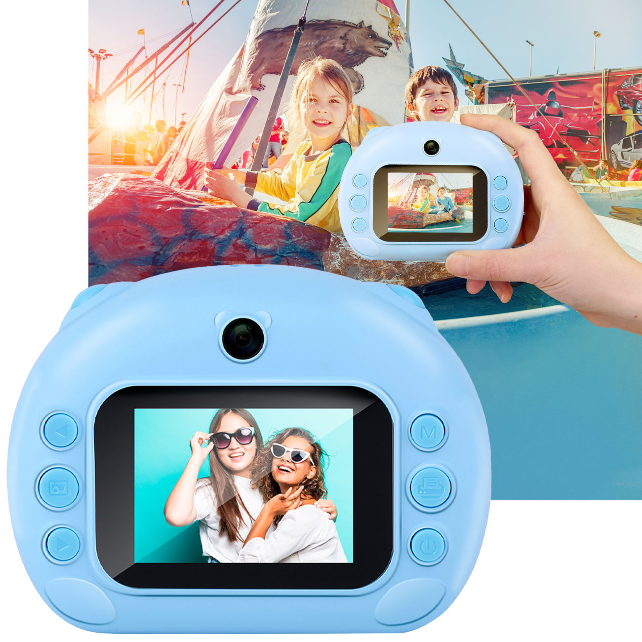 Sofortbildkamera, 12MP, blau